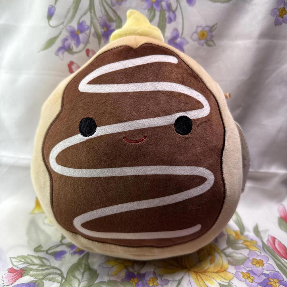 Squishmallows Pat Boston Cream Donut 11" Plush 2024 New Kellytoy